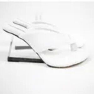 Good American White Terry Wedge Heels Size 7